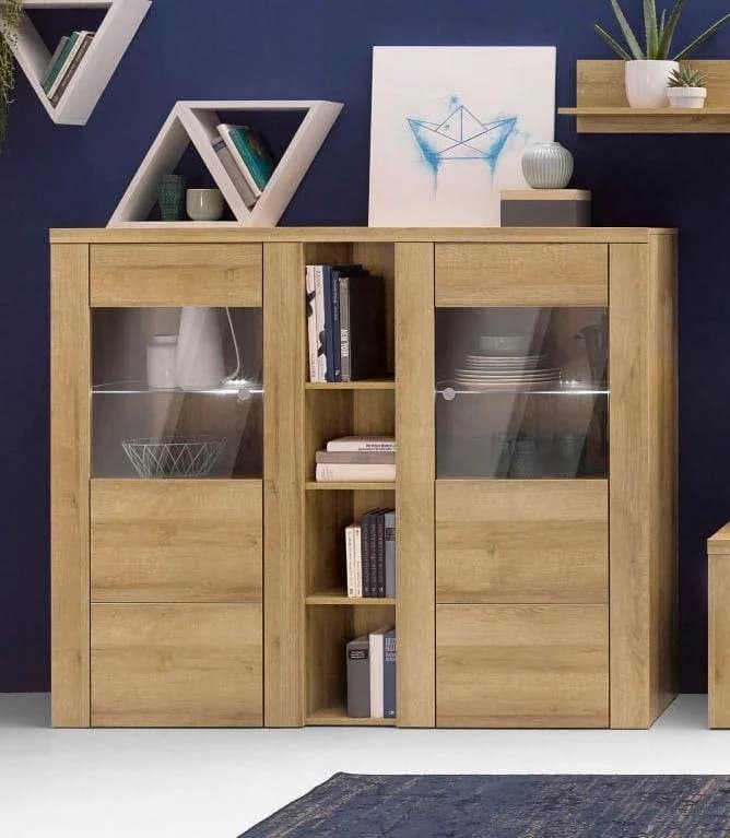 OTTO HOME Larona Highboard 2 Türen Eichefarben Riviera Modern
