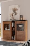 OTTO HOME Highboard Larona Hochkommode 2 Türen Braun Glas Bild 1