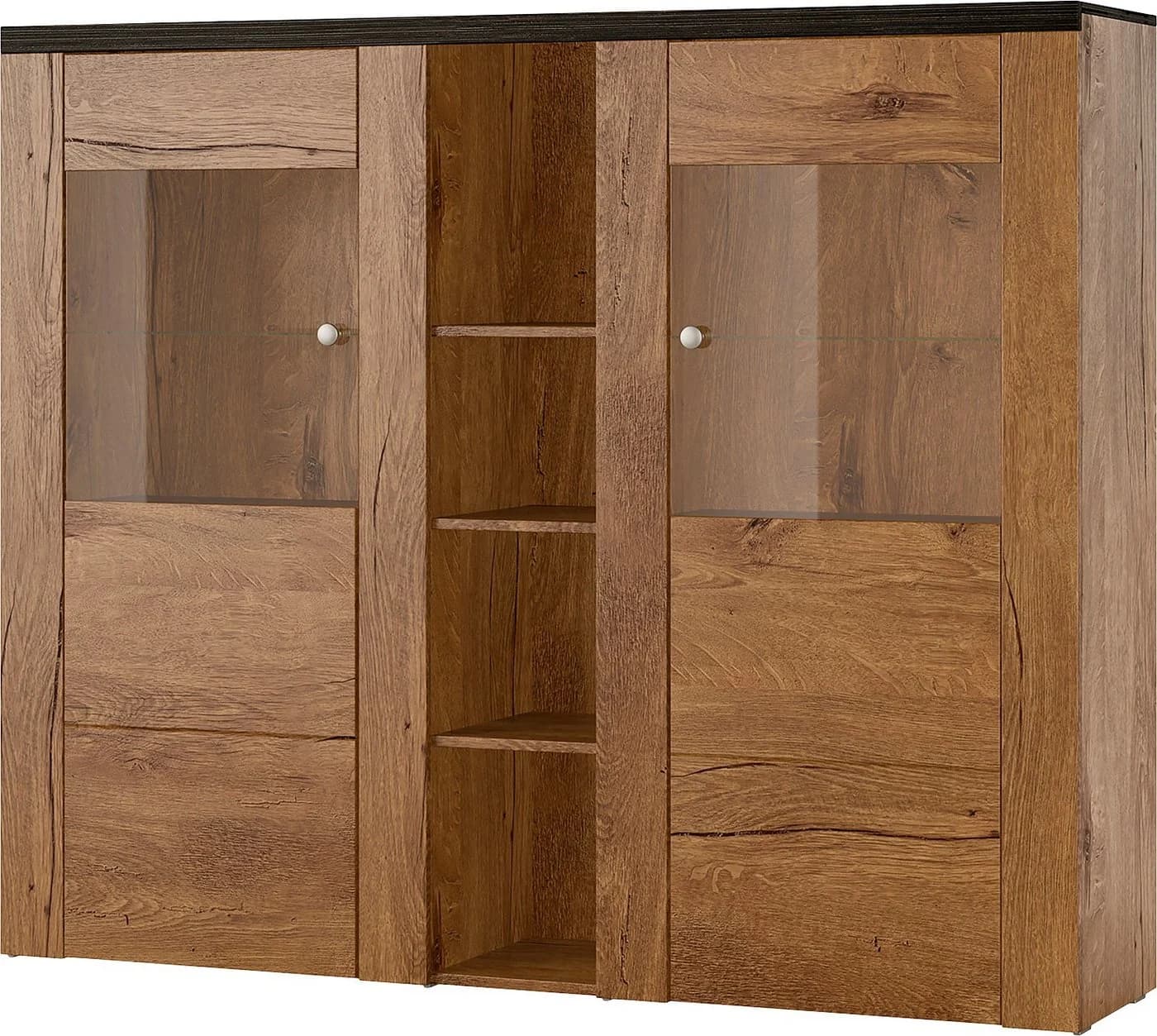 OTTO HOME Highboard Larona Hochkommode 2 Türen Braun Glas - Bild 2