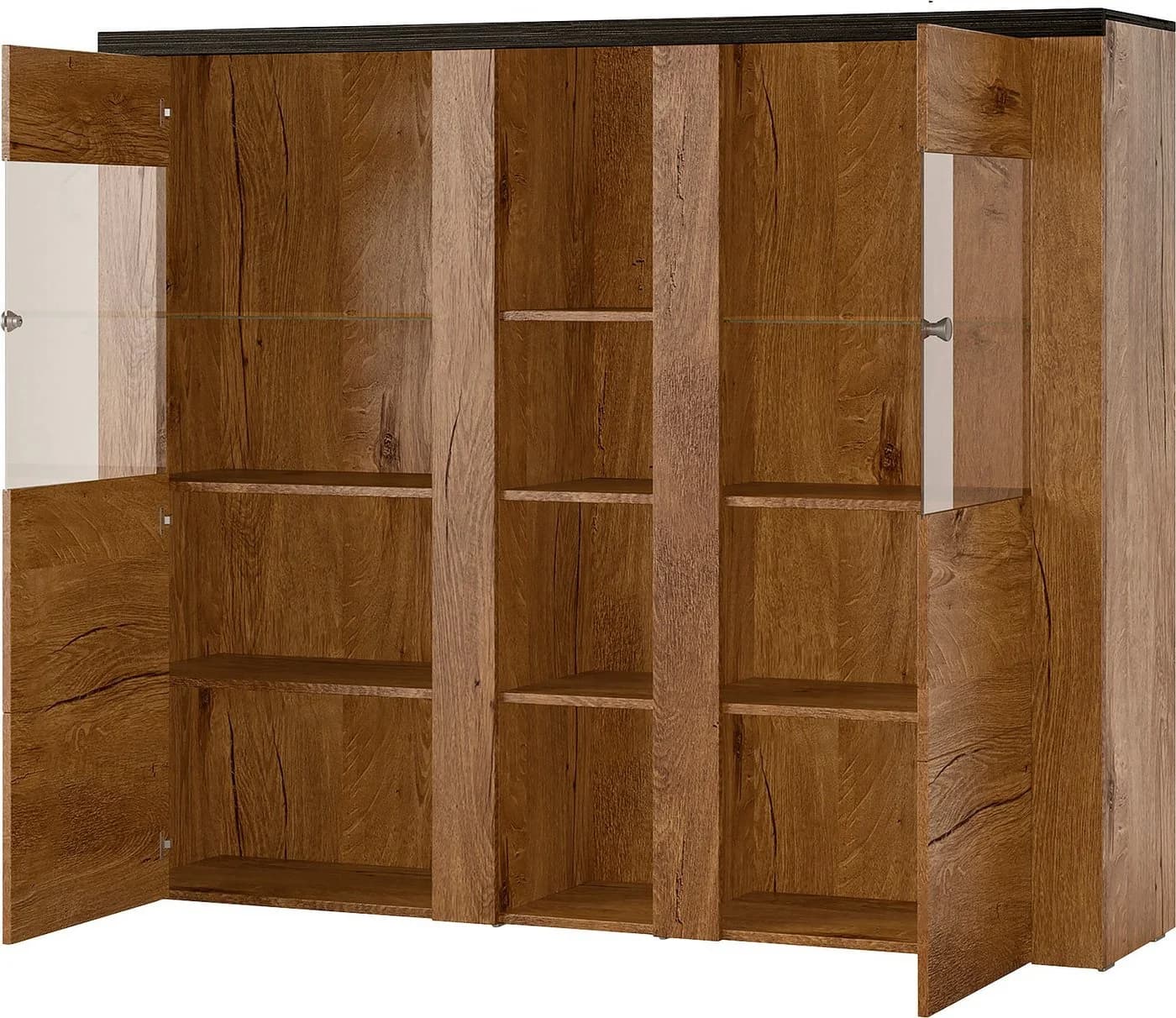 OTTO HOME Highboard Larona Hochkommode 2 Türen Braun Glas - Bild 4