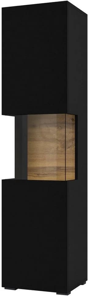 HOME AFFAIRE Vitrine Ava Schwarz Matt Eichefarben Wand- oder Standmontage