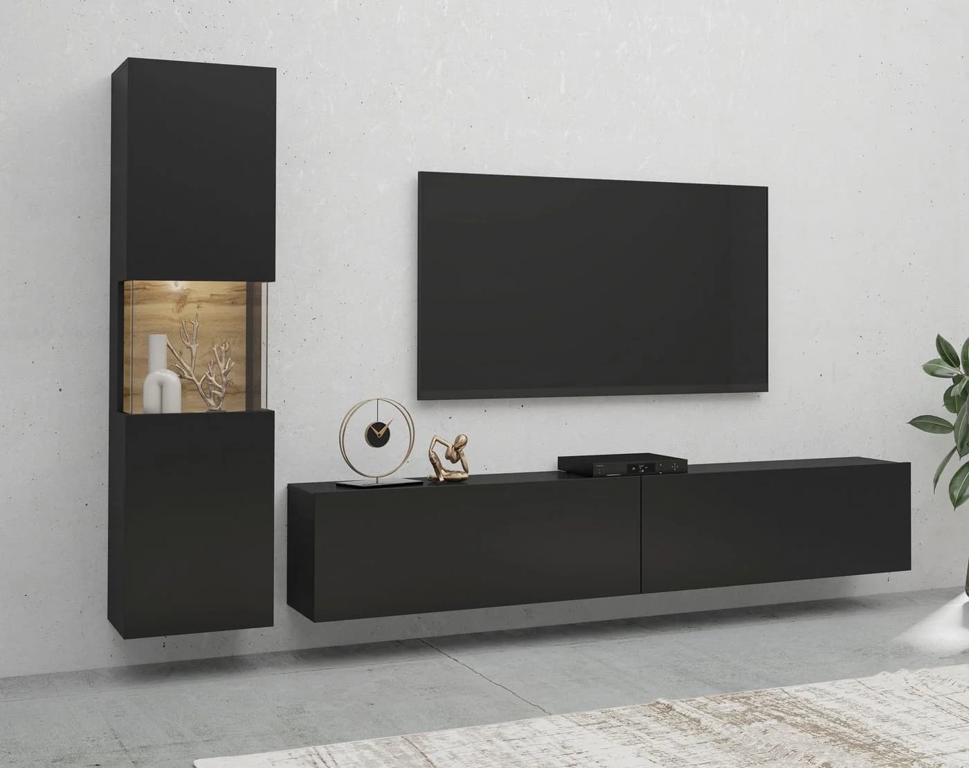 HOME AFFAIRE Wohnwand Ava Set Vitrine Lowboard Modern - Bild 2