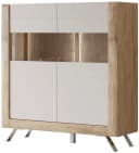 HOME AFFAIRE Highboard Kasai Eiche Harbor Gold mit Glastüren Bild 1