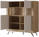 HOME AFFAIRE Highboard Kasai Eiche Harbor Gold mit Glastüren Bild 4