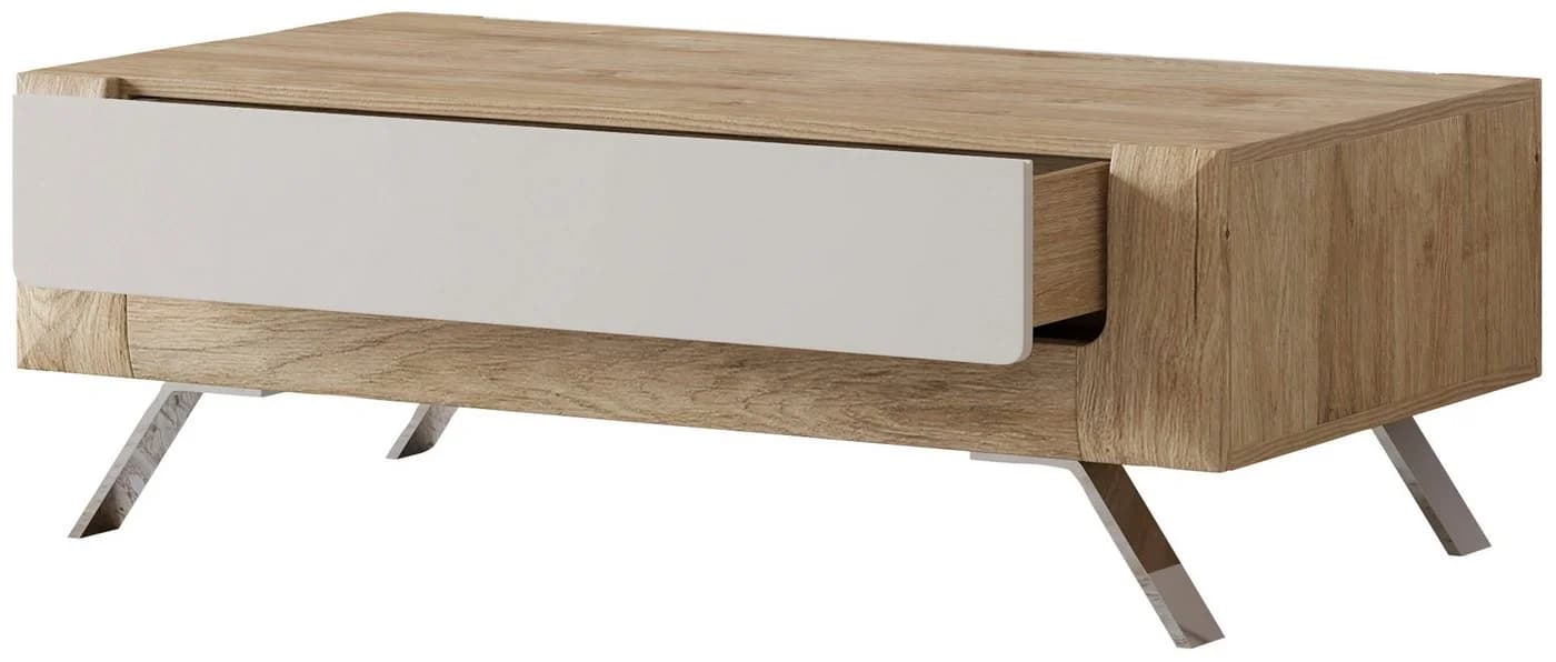 Home affaire Couchtisch Kasai Glasplatte Gold Schublade Modern - Bild 4