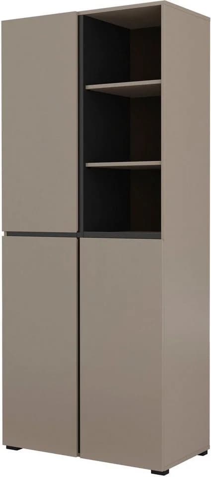 OTTO HOME Schuhschrank Cross 3-türig Grifflos Modern Braun
