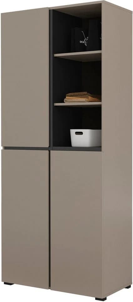 OTTO HOME Schuhschrank Cross 3-türig Grifflos Modern Braun - Bild 3