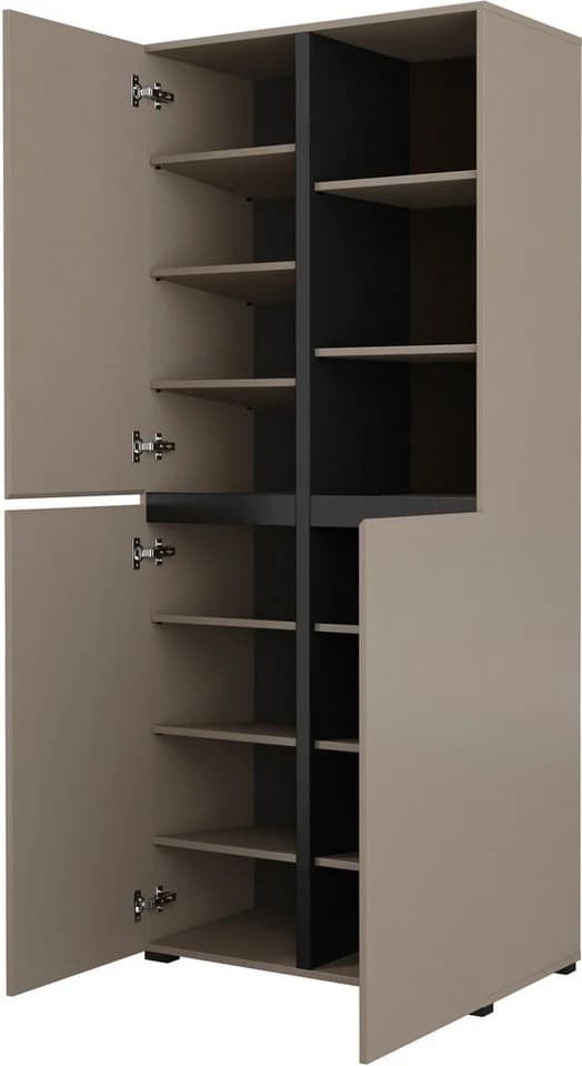 OTTO HOME Schuhschrank Cross 3-türig Grifflos Modern Braun - Bild 4