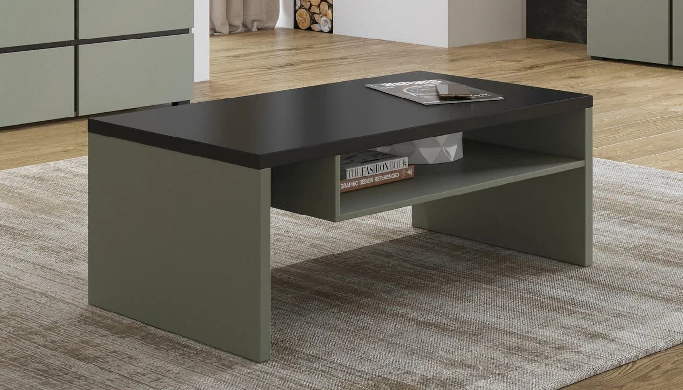 OTTO HOME Couchtisch Cross Schwarz Salbei Modern - Bild 4