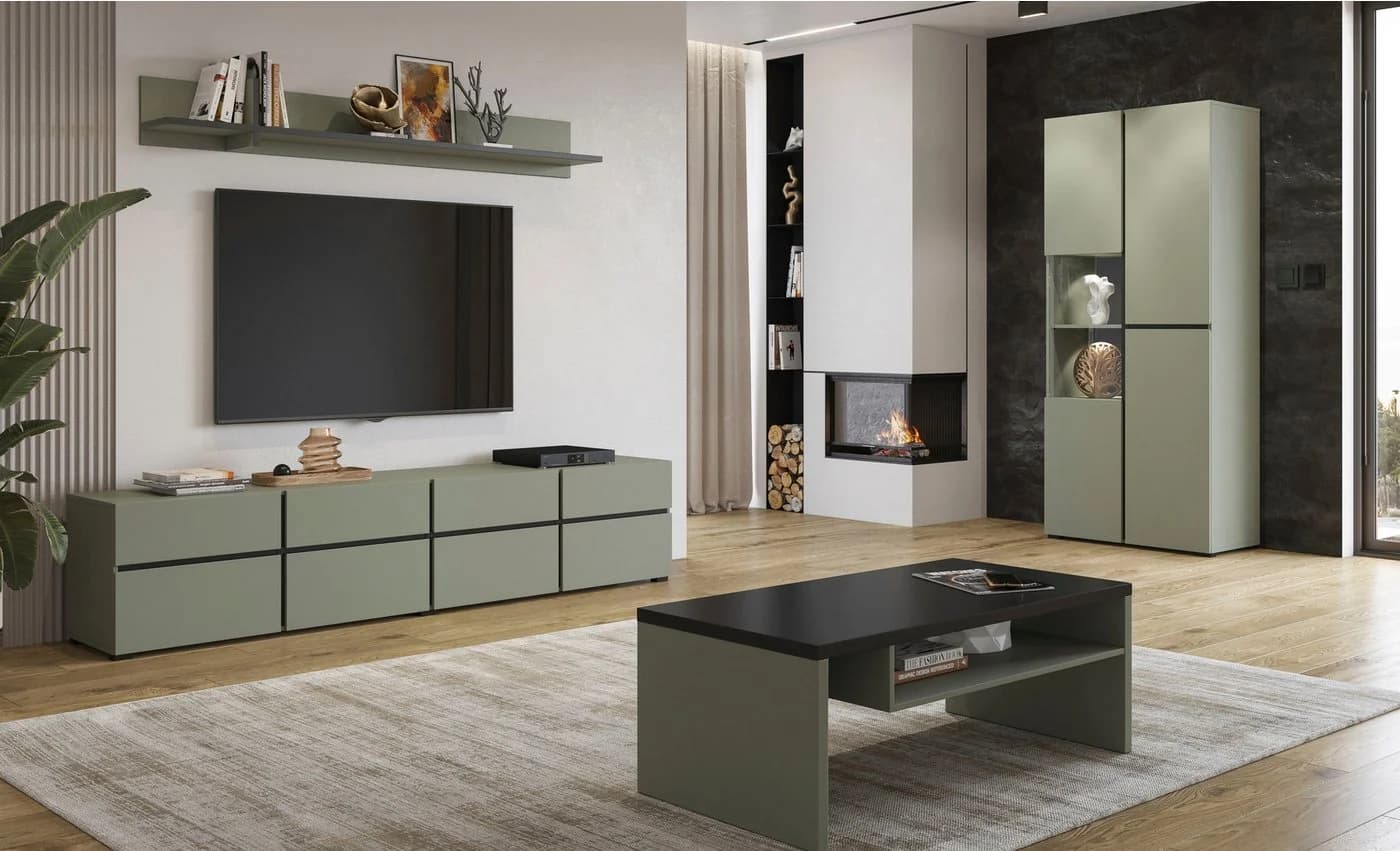 OTTO HOME Couchtisch Cross Schwarz Salbei Modern - Bild 5