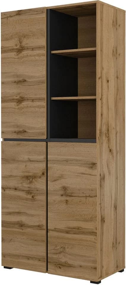OTTO HOME Schuhschrank Cross 3-türig Braun Holzoptik