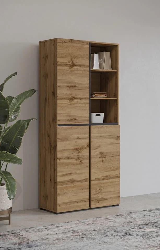 OTTO HOME Schuhschrank Cross 3-türig Braun Holzoptik - Bild 2
