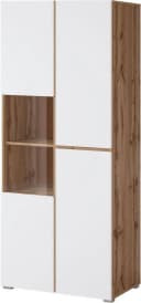 OTTO HOME Cross Vitrine 3-türig Weiß Eiche Modern Bild 1