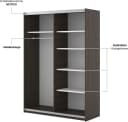 HOME AFFAIRE Schwebetürenschrank Niva Garderobenschrank Eiche Nussbaum Bild 3