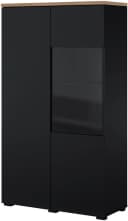 Vitrine OTTO HOME Modo 80 cm Grifflos Weiß/Eiche Bild 1