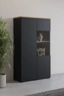 Vitrine OTTO HOME Modo 80 cm Grifflos Weiß/Eiche Bild 2