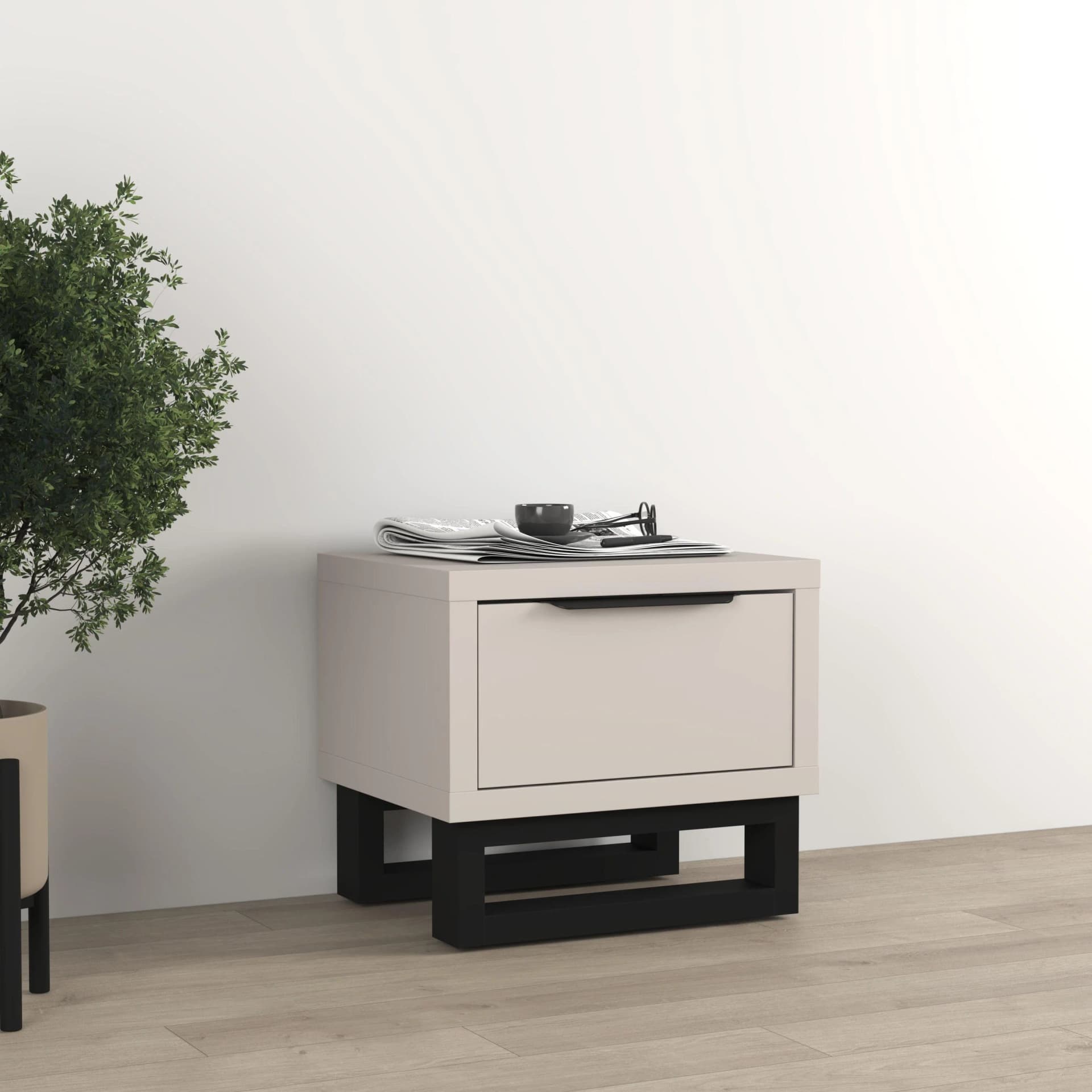Home Affaire Nachtkommode Bronne 1 Schublade kaschmir Modern