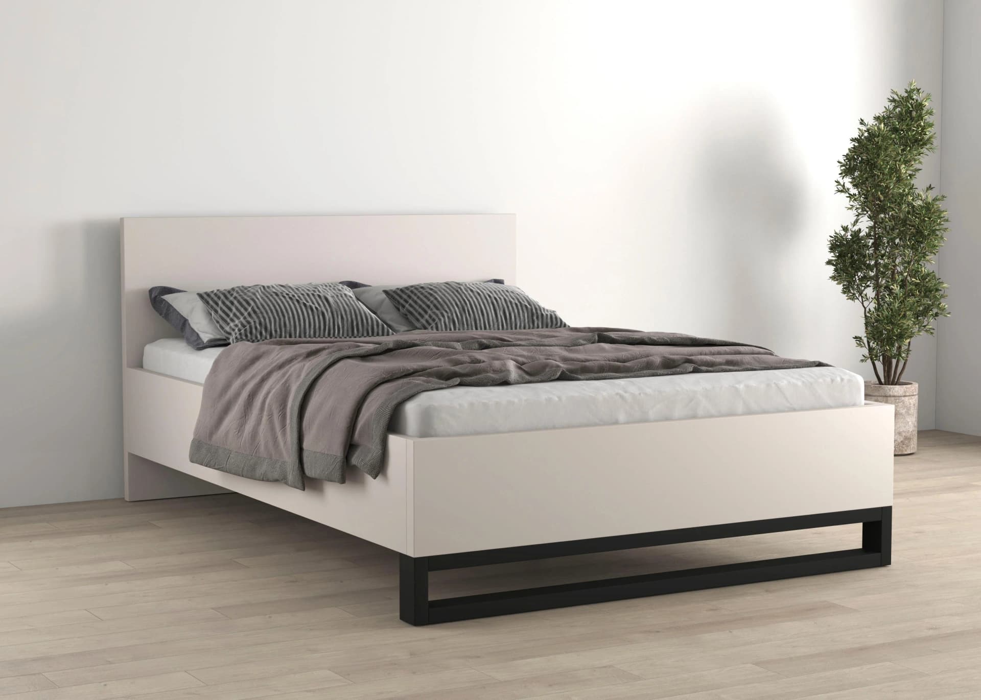 HOME AFFAIRE Bettgestell Bronne Industrial Design Kaschmir/Schwarz