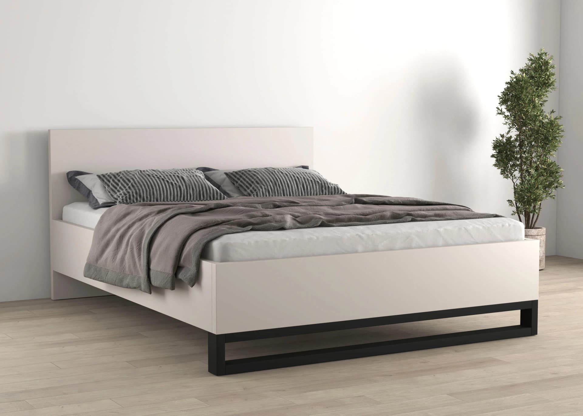 Home Affaire Bettgestell Bronne Industrial Design Stauraumbett Kaschmir/Schwarz