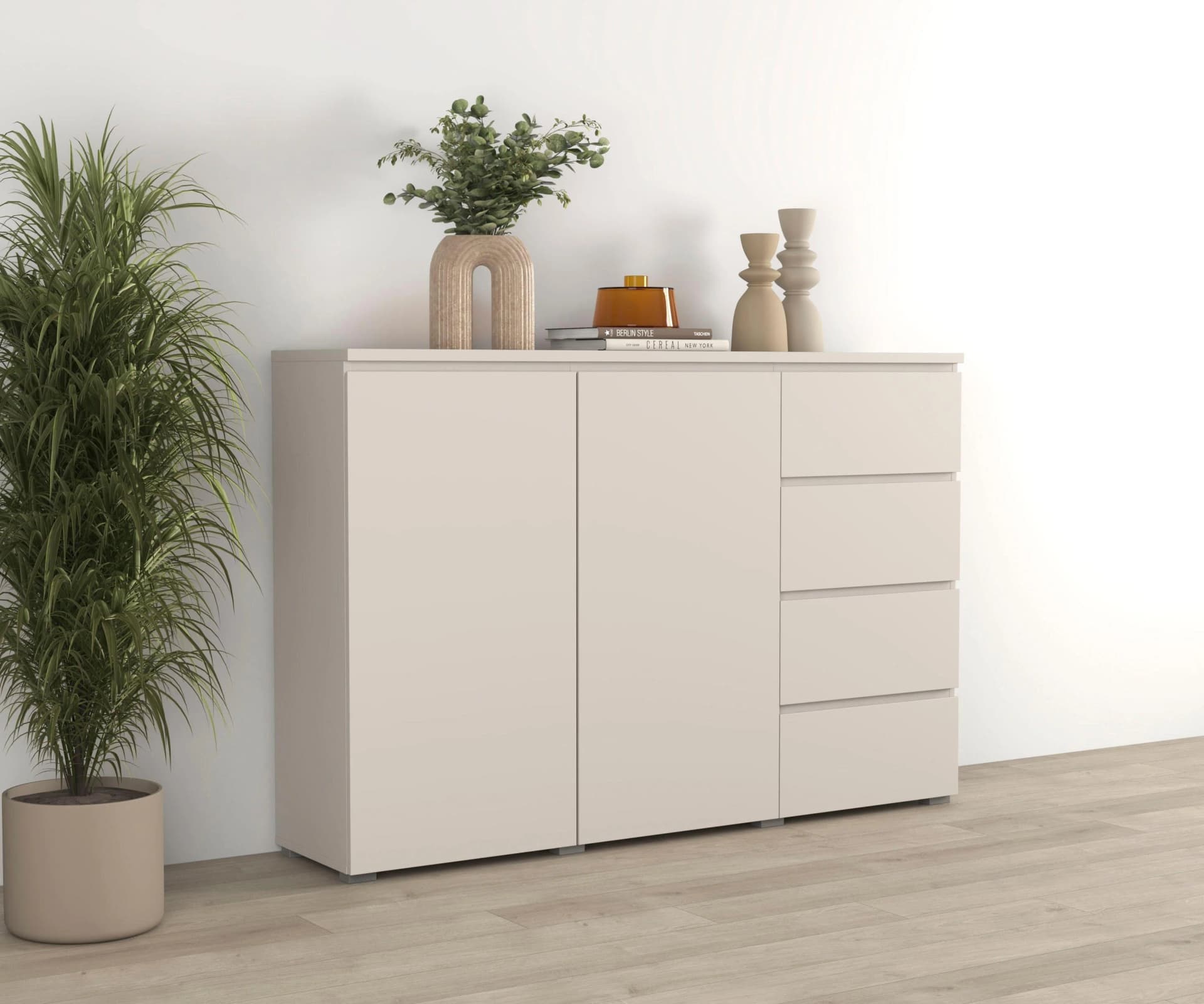 OTTO HOME Highboard Modo 150 cm Grifflose Kommode Kaschmire