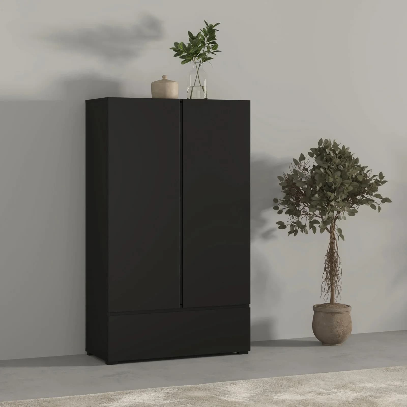 OTTO HOME Mehrzweckschrank Metric Schwarz mit 5 Fächern