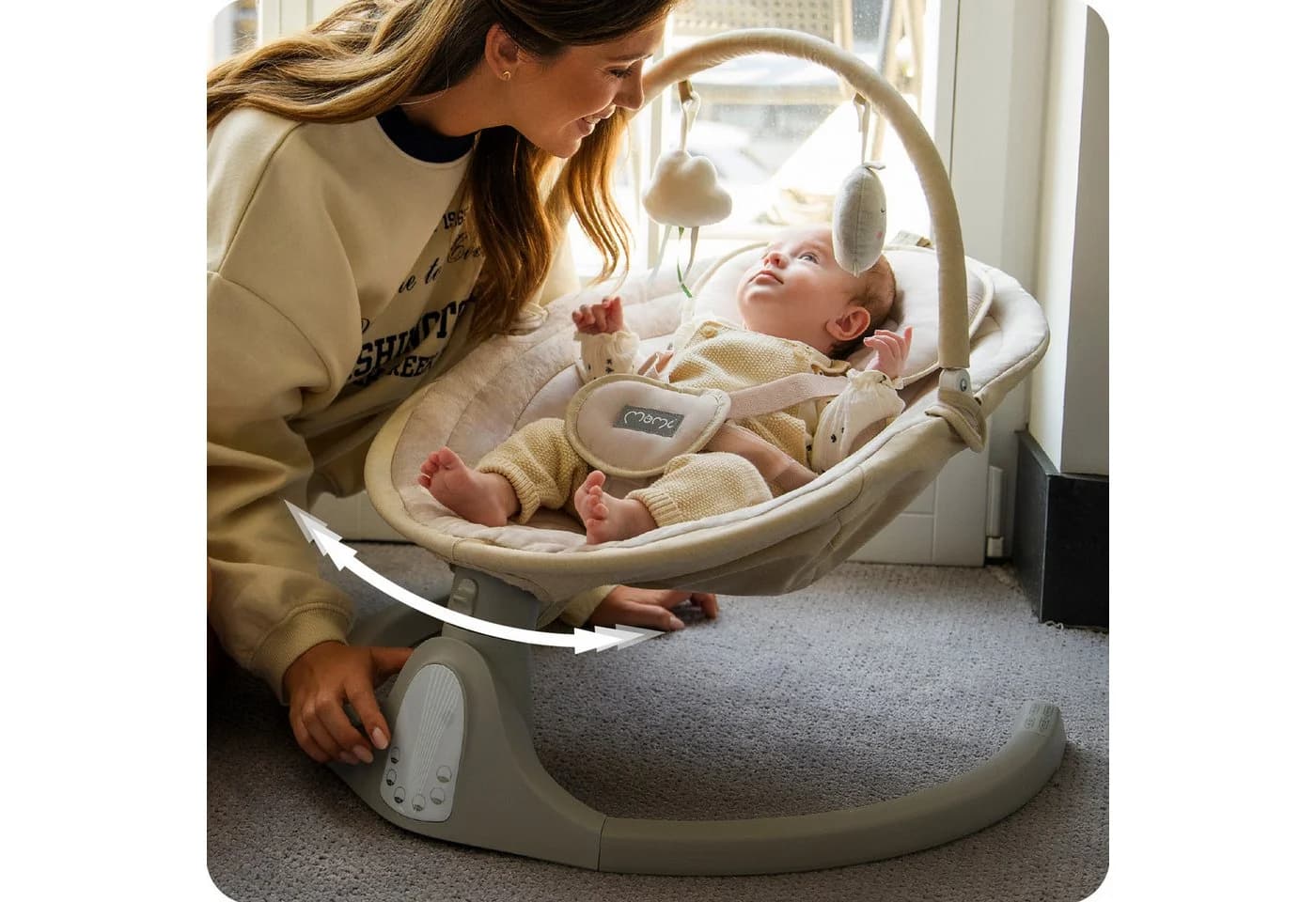 MoMi KENANI ONYX Elektrische Babywippe Sandfarben - Bild 2