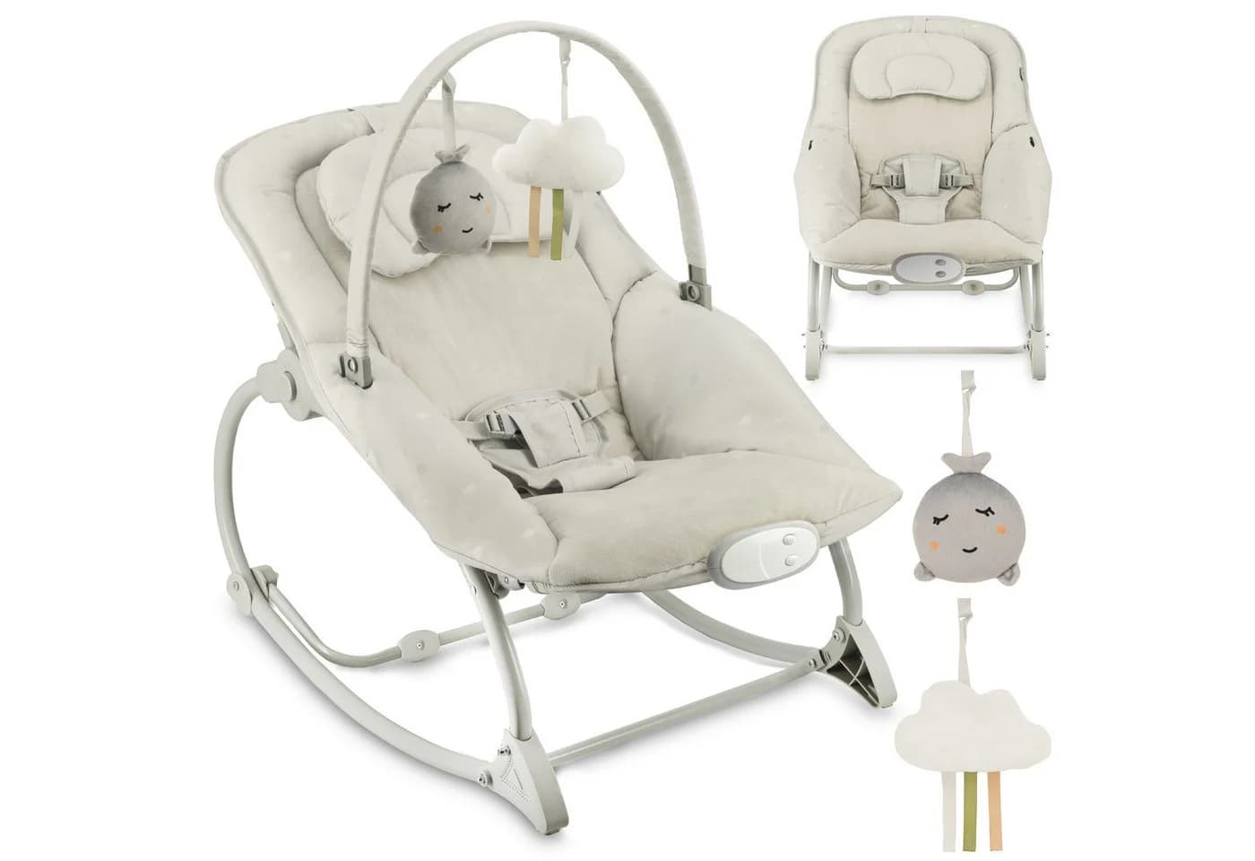 MoMi Babywippe Lapis Hellgrau mit Vibration & 8 Melodien - Bild 2