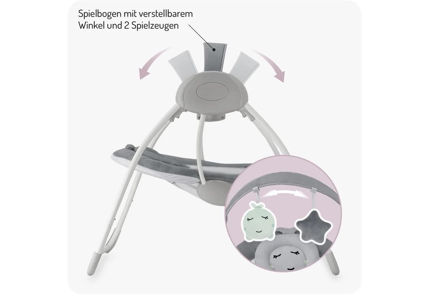 MoMi Babywippe Liss Grau Elektrisch mit Vibration & Musik - Bild 5