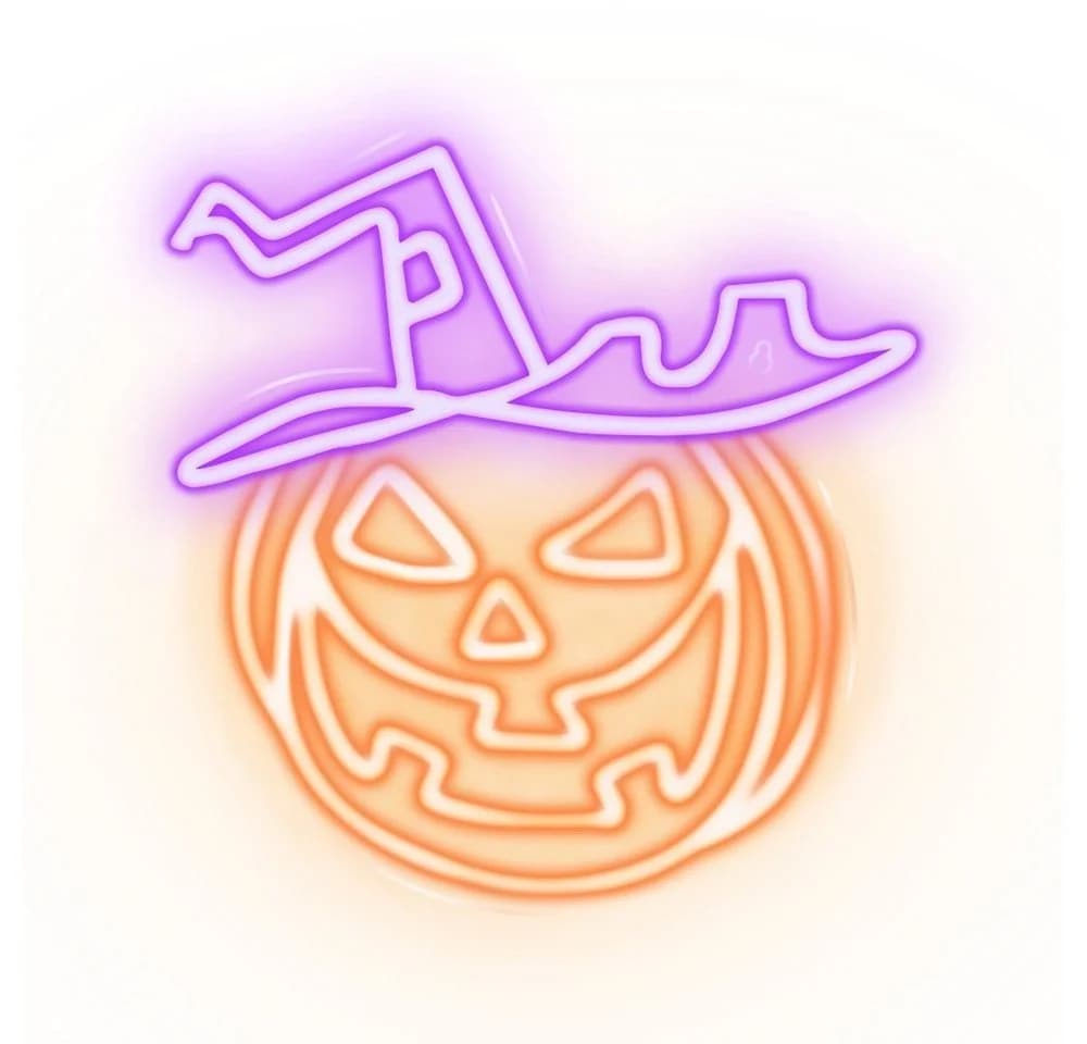 COFI 1453 LED Neonleuchte Halloween Kürbis Plexiglas Orange-Lila - Bild 2
