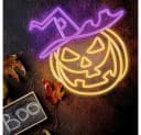 COFI 1453 LED Neonleuchte Halloween Kürbis Plexiglas Orange-Lila Bild 3
