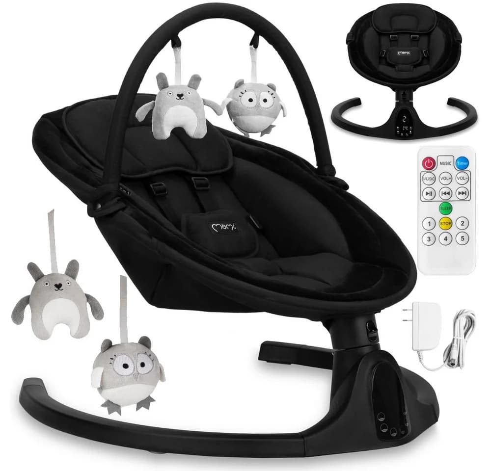 MoMi KENANI ONYX Elektrische Babywippe Schwarz mit Bluetooth - Bild 4