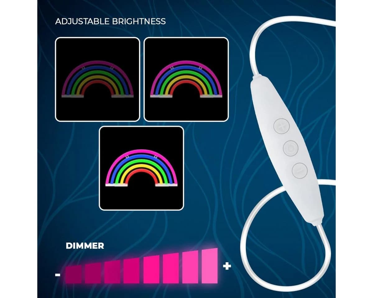 Forever Light LED Dekolicht Neon Leuchte Regenbogen 5 Farben Dimmbar USB - Bild 3