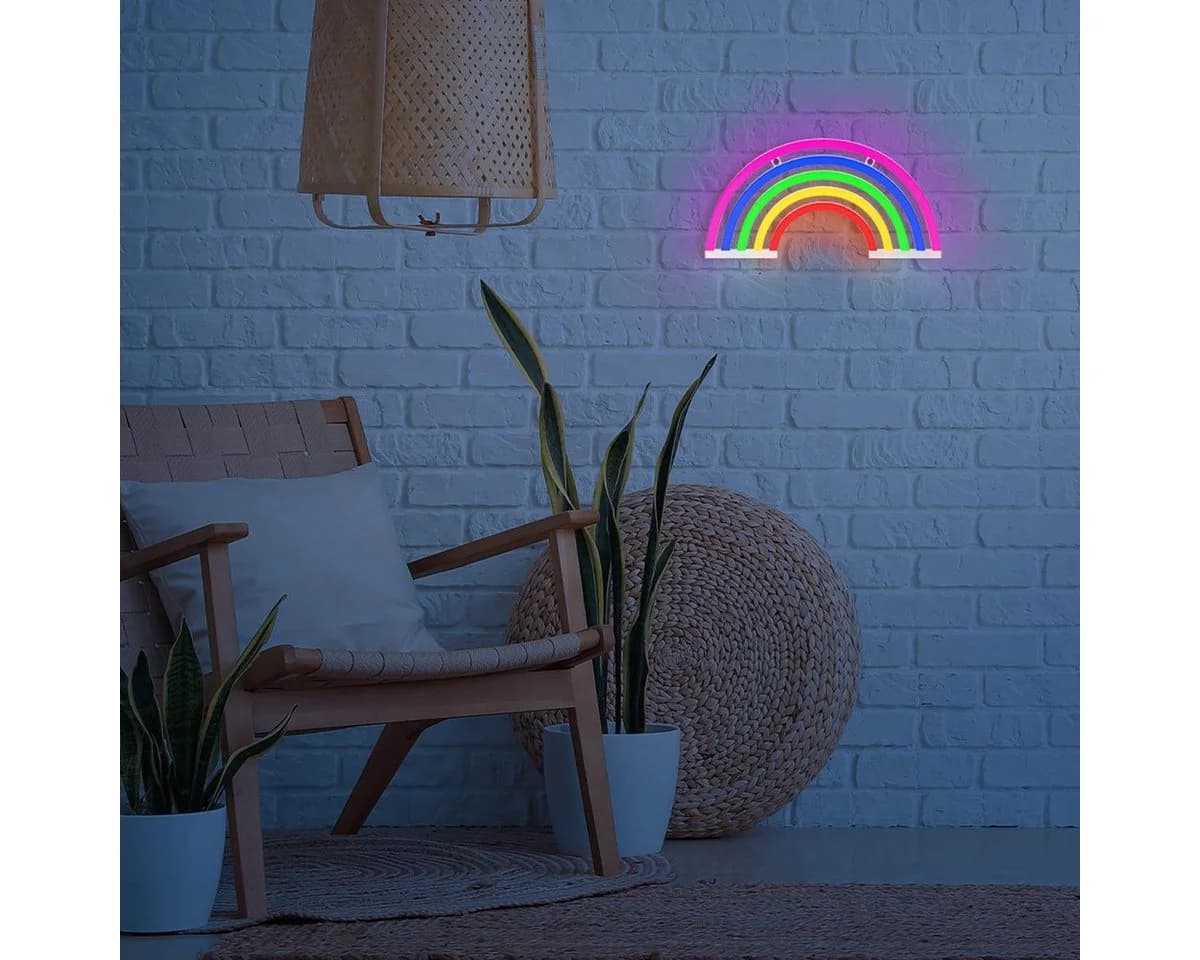 Forever Light LED Dekolicht Neon Leuchte Regenbogen 5 Farben Dimmbar USB - Bild 4