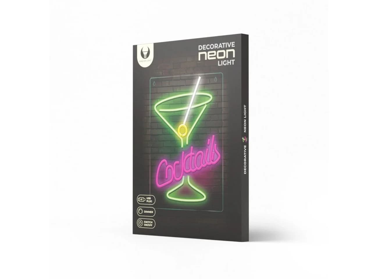 Forever Light LED Dekolicht Neon PLEXI Cocktails Grün/Rosa