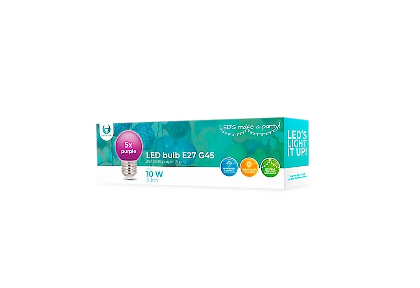 Forever Light LED-Leuchtmittel G45 E27 5er-Set Lila dekorativ - Bild 2