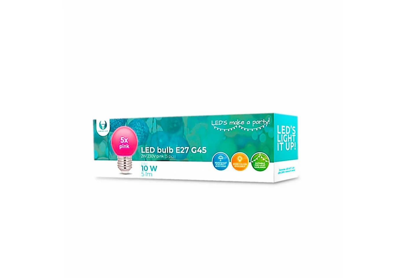 Forever Light LED-Leuchtmittel G45 E27 Rosa 5er-Set - Bild 2