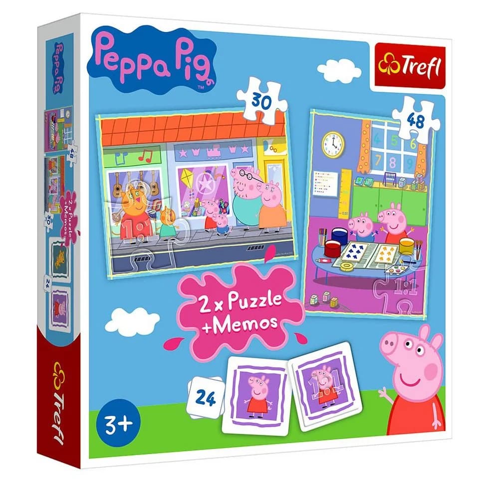 Peppa Pig Puzzle Memo und Puzzle Box 2 Puzzles 48 Puzzleteile - Bild 2