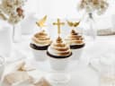 partydeco Cake Topper Erstkommunion 11cm gold 6er Set Bild 1