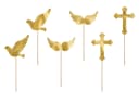 partydeco Cake Topper Erstkommunion 11cm gold 6er Set Bild 2