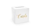 partydeco Geschenkbox Kartenbox Hochzeit Weiß Gold 24cm Bild 2