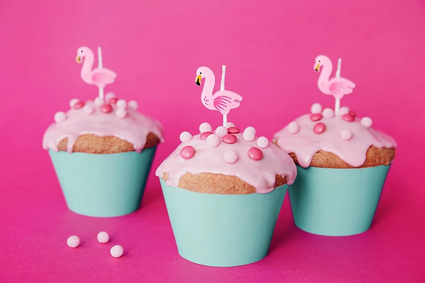 partydeco Geburtstagskerze Flamingo 3cm rosa