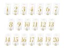partydeco Tischnummern Set 1-20 Transparent Gold Acryl Bild 2