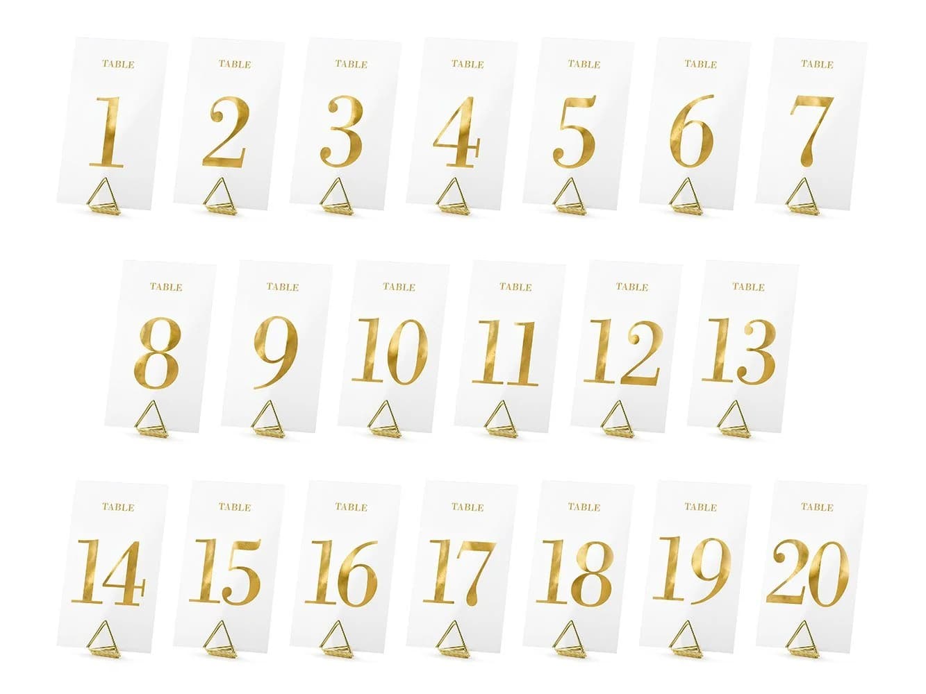 partydeco Tischnummern Set 1-20 Transparent Gold Acryl - Bild 2