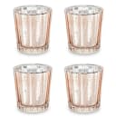 partydeco Teelichthalter Glas 5,5x6cm Roségold 4er Set Bild 2