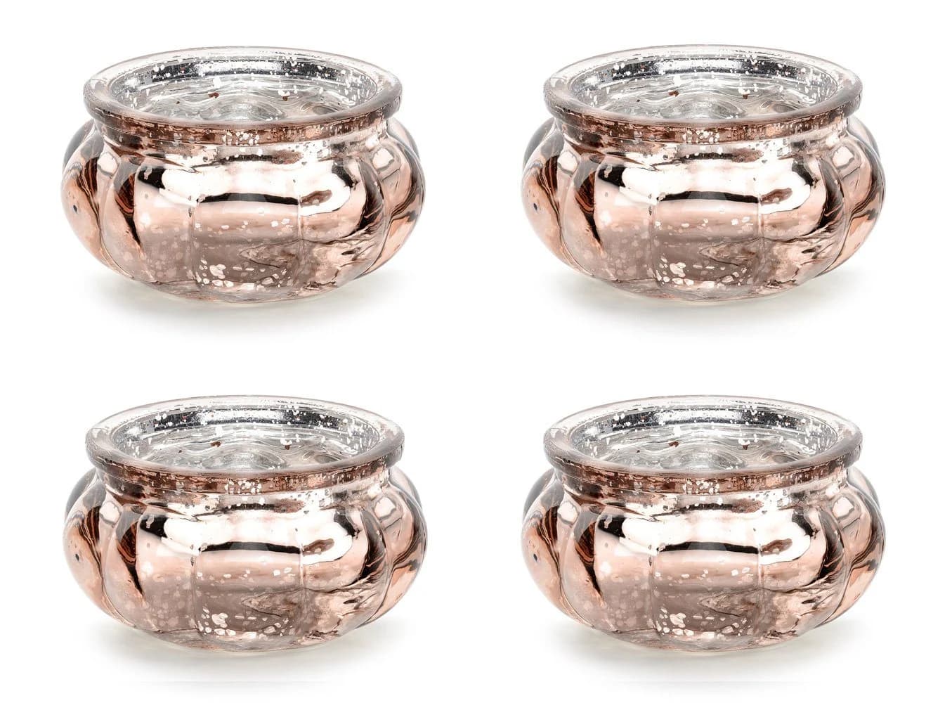 partydeco Kerzenhalter Teelichtgläser Roségold 4er Set Glas - Bild 2