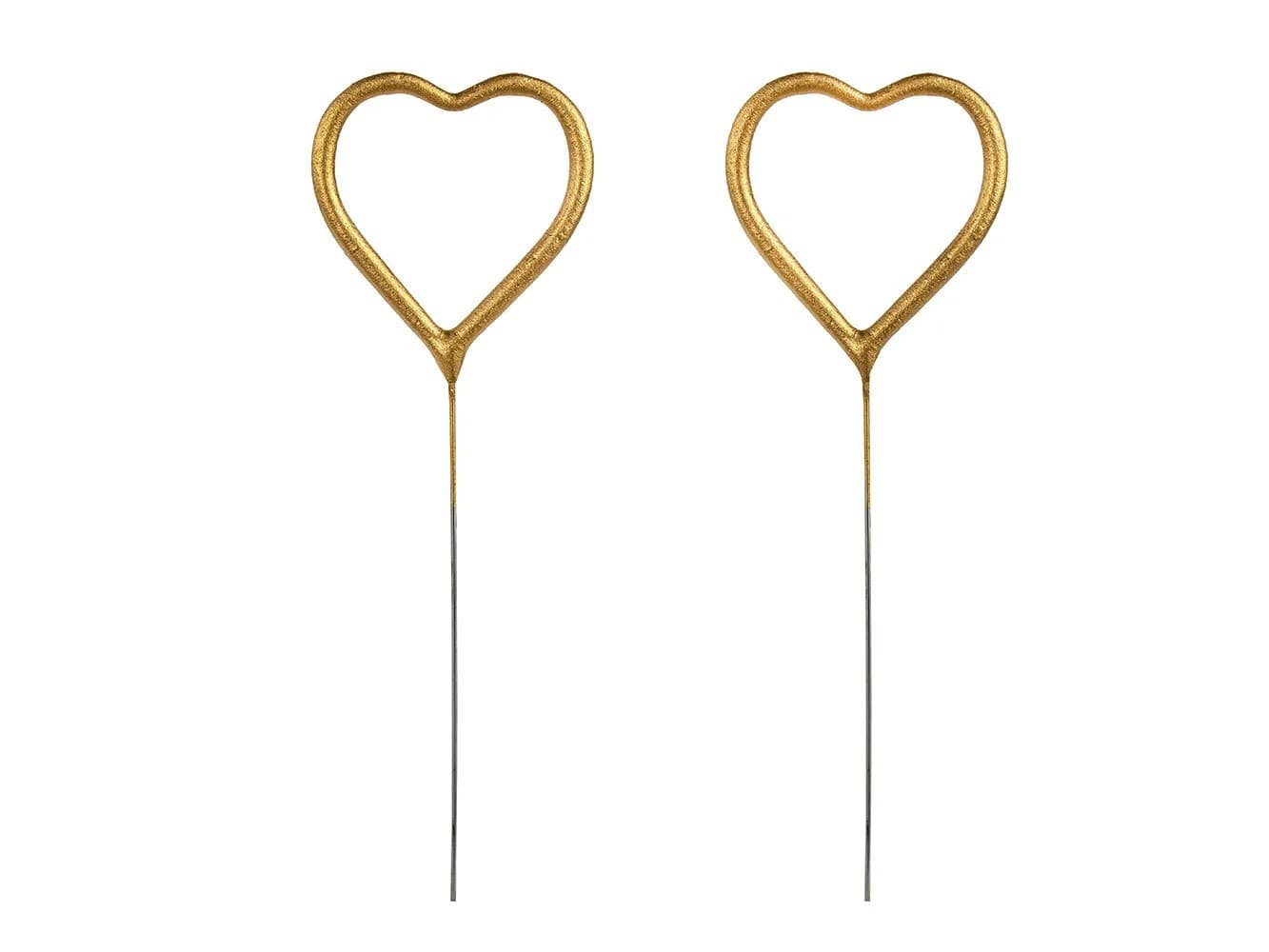 partydeco Hängedekoration 2 Wunderkerzen Herz ca. 16,5 cm Gold - Bild 2
