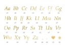 partydeco Sticker Buchstaben Aufkleber 5 Bögen Gold 143 Buchstaben Bild 1