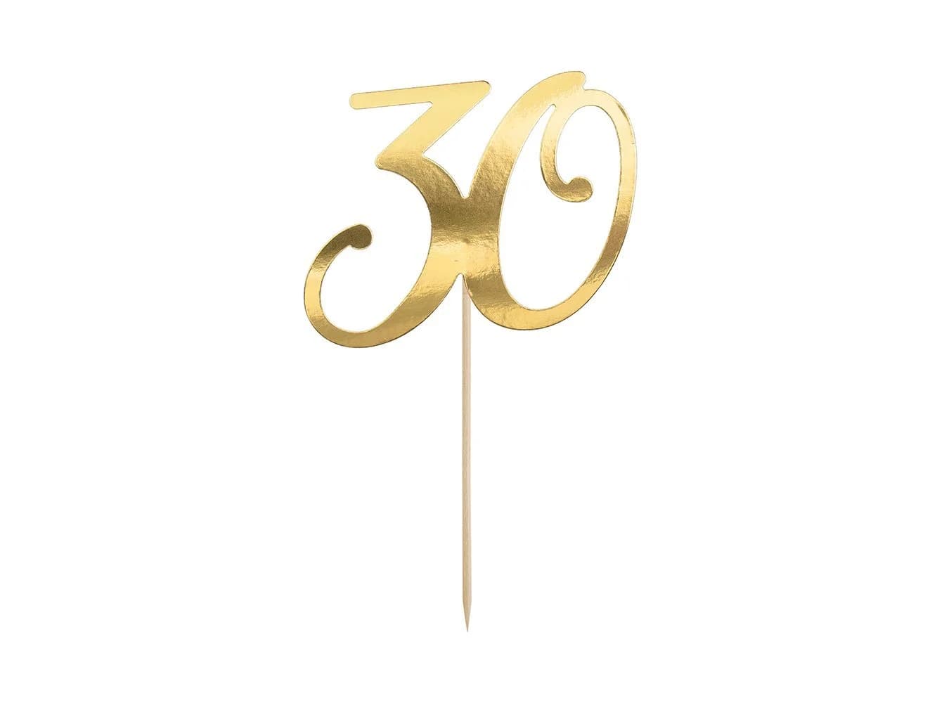 partydeco Tortenstecker Cake Topper 30 gold 20,5cm - Bild 2