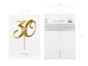 partydeco Tortenstecker Cake Topper 30 gold 20,5cm Bild 3