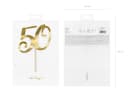 partydeco Tortenstecker Cake Topper 50 gold 20,5cm Bild 3